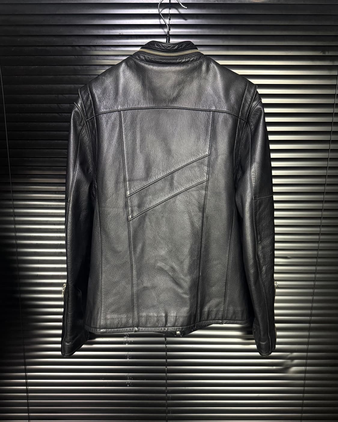 버디 옴므 염소 가죽 레더 자켓 지퍼 락시크 고스 펑크 라이더 바이커 상품이미지5