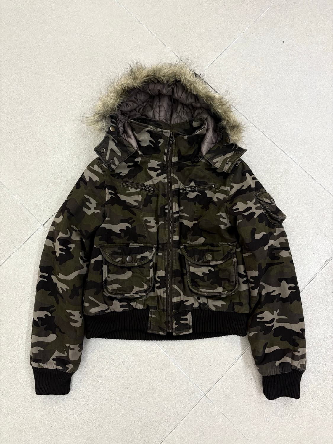 밀리터리 누빔 퍼 패딩 상품이미지1