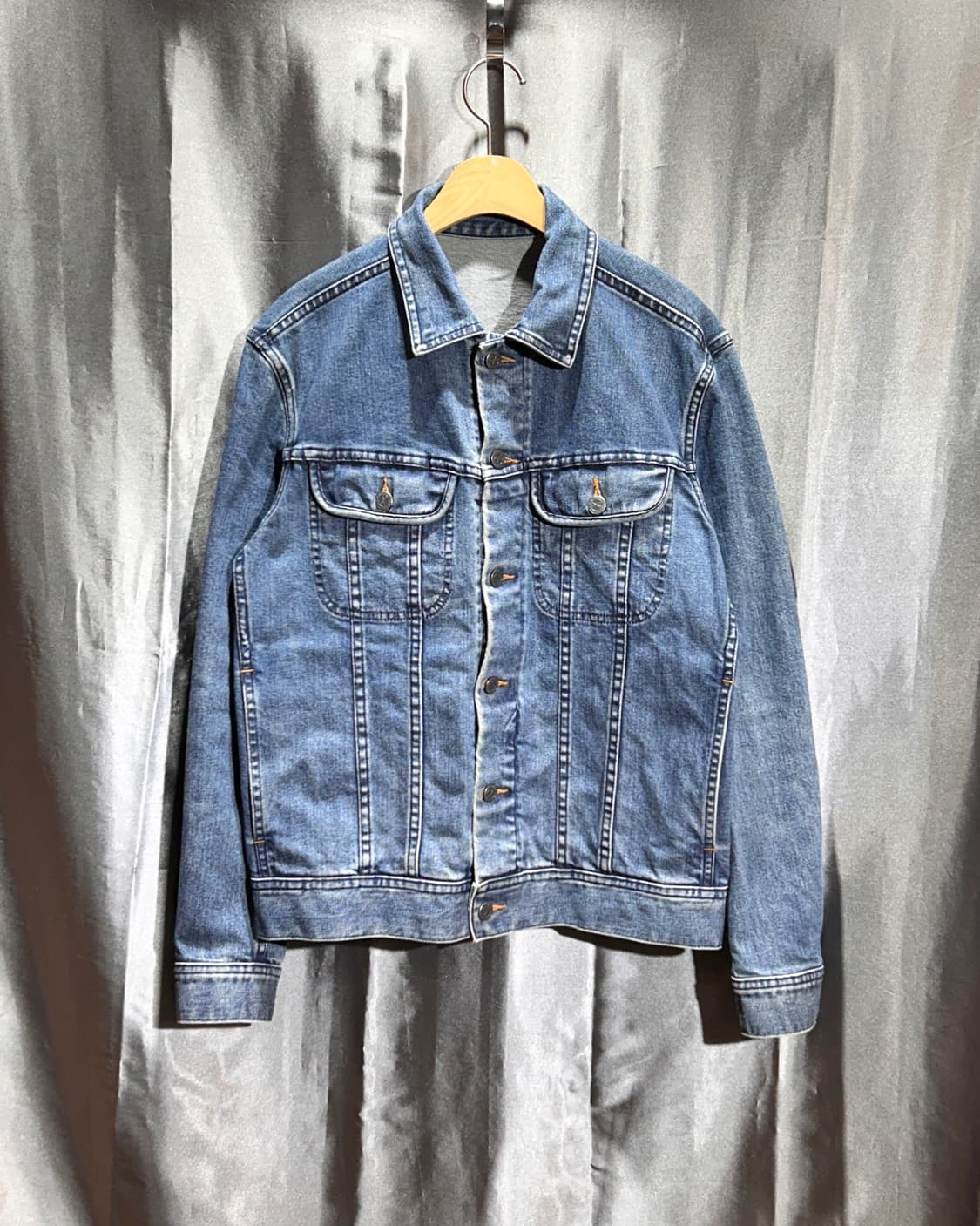 XS A.P.C 아페쎄 투포켓 블루 데님자켓 상품이미지2