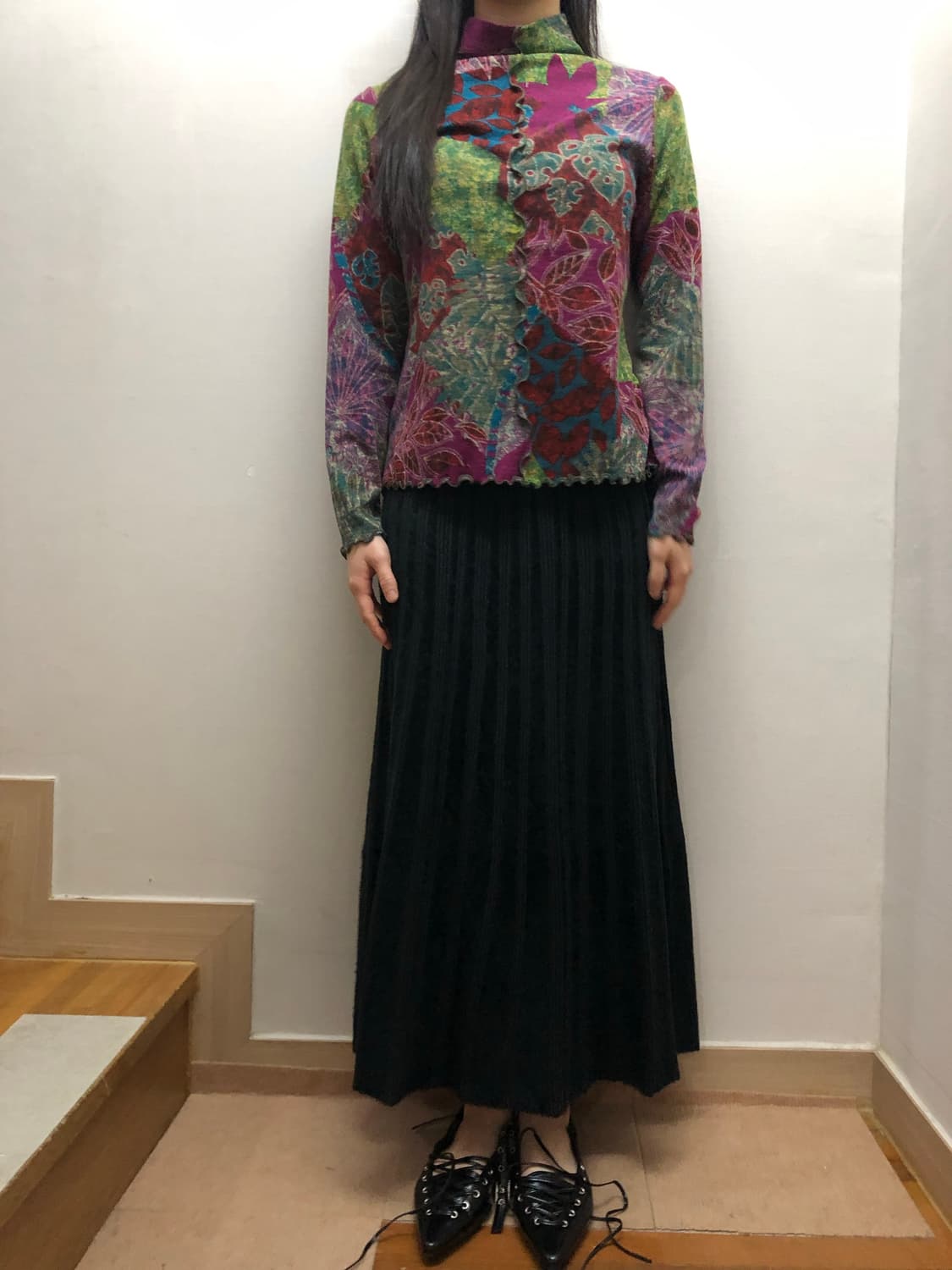 빈티지 믹스 컬러 오리엔탈 탑 상품이미지3