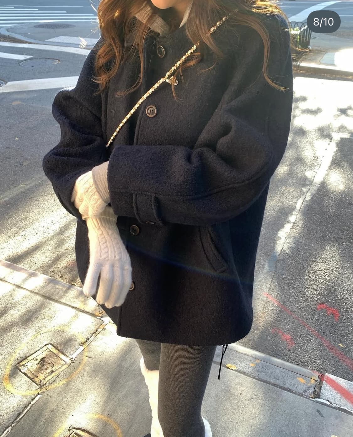 타낫 에토 알파카 하프코트 울 네이비 카라 샵리즈 르플레인 릴리코츠 상품이미지3