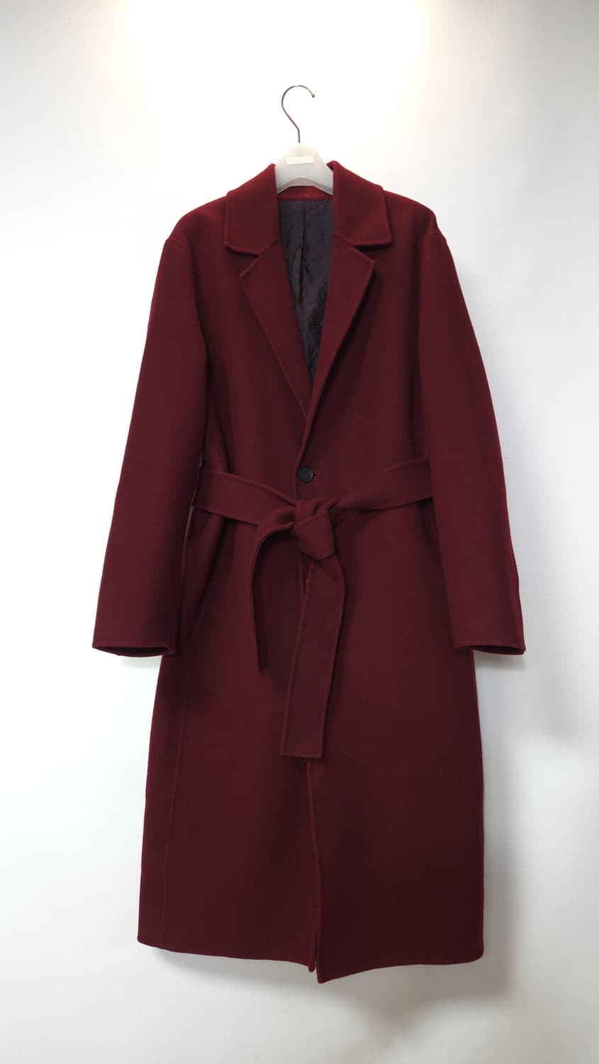 타임옴므 캐시미어 블랜디드 버건디  롱코트 100 사이즈 상품이미지1