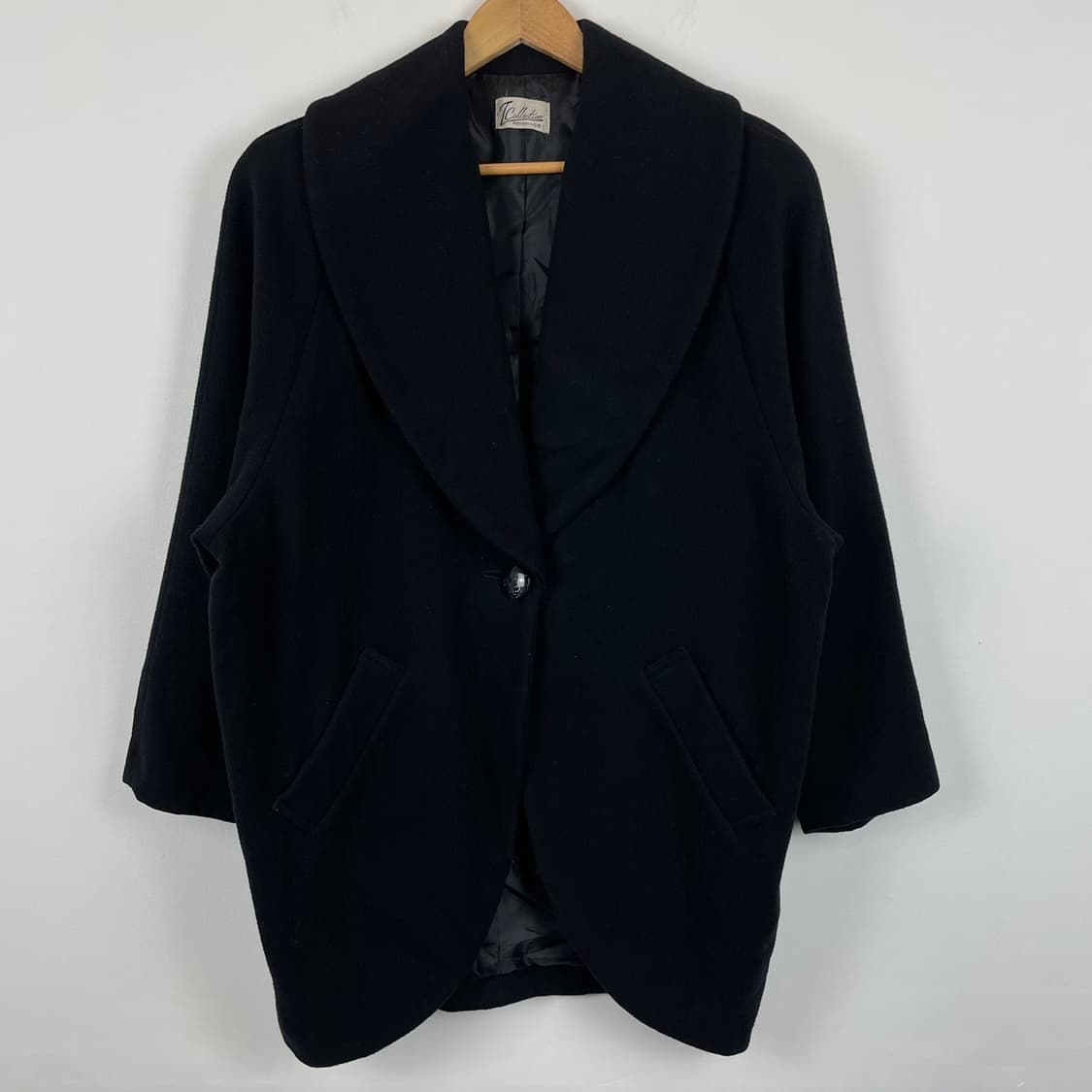 캐시미어 울 블렌드 빅 카라 쇼트 코트 상품이미지1