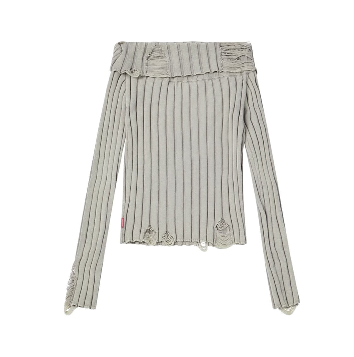 오디너리홀리데이 오프숄더 데미지니트 상품이미지1