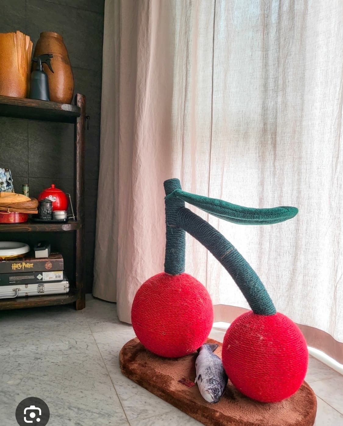 베트레스카 체리 캣타워 스크래처 해먹형 레드/그린 상품이미지5