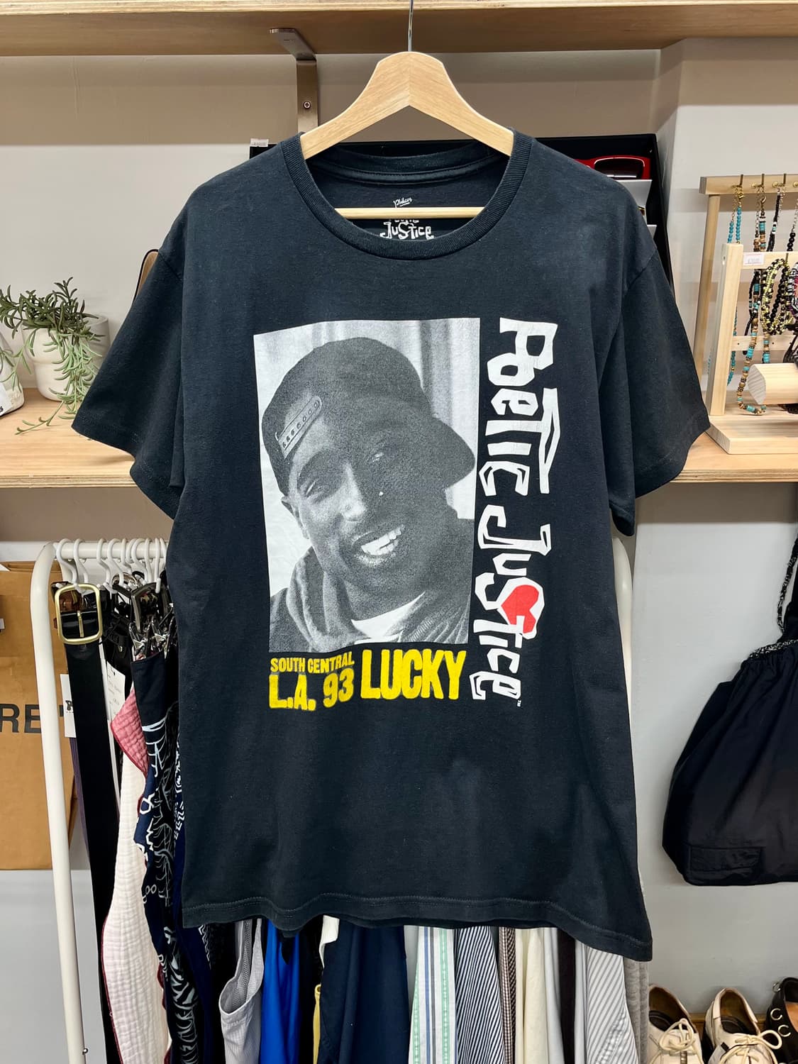 [100] Poetic Justice 투팍 티셔츠 블랙 상품이미지1
