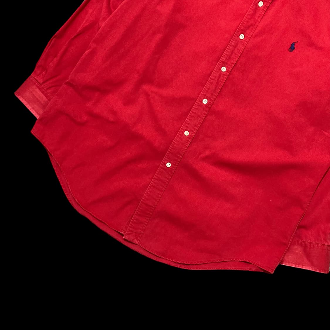 폴로랄프로렌 90s 신한 인터네셔널 레드 솔리드 셔츠 상품이미지4