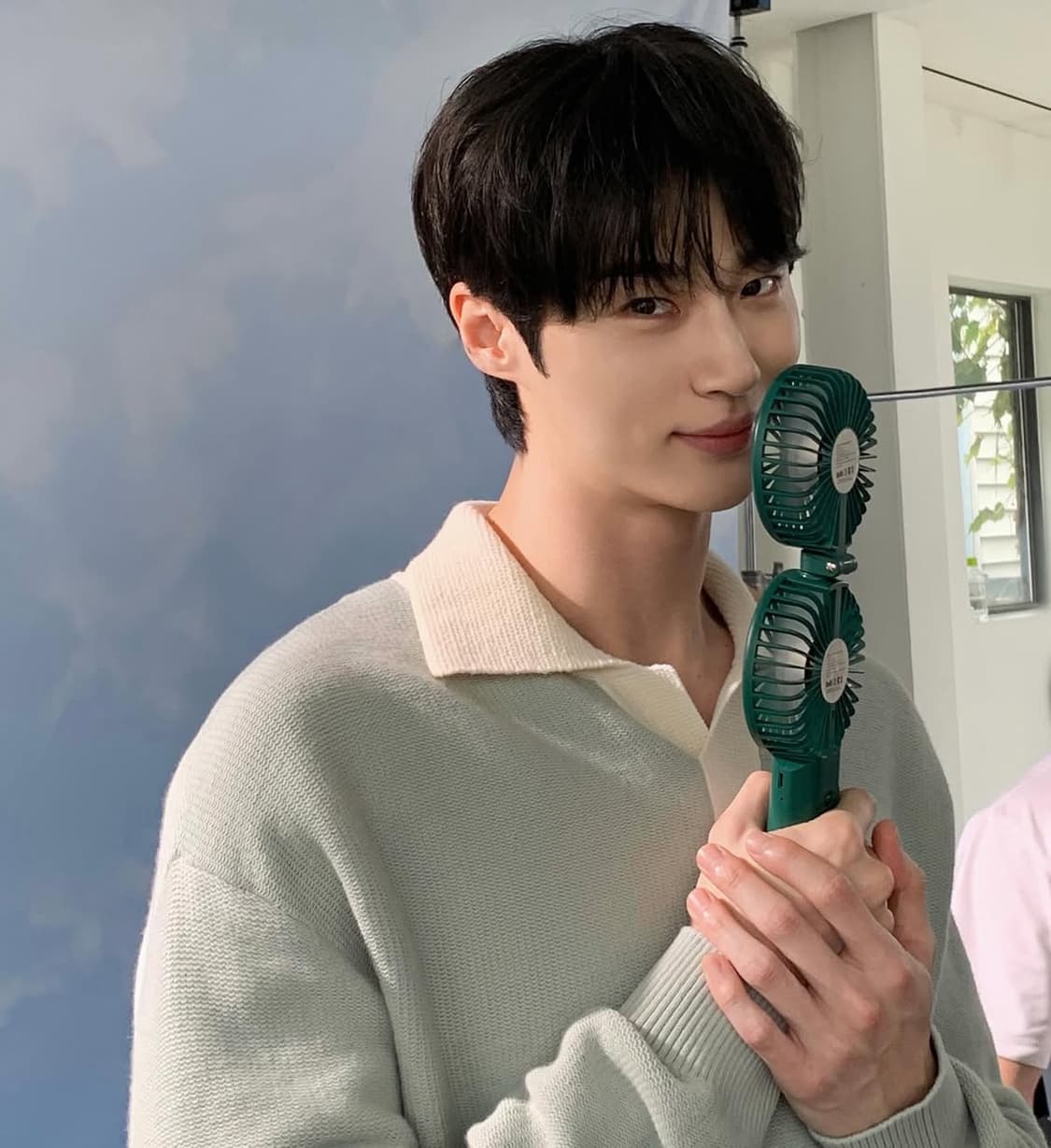 [새상품] 시스템옴므 변우석 울 컬러 블록 칼라 카라 폴로 니트 탑 상품이미지1