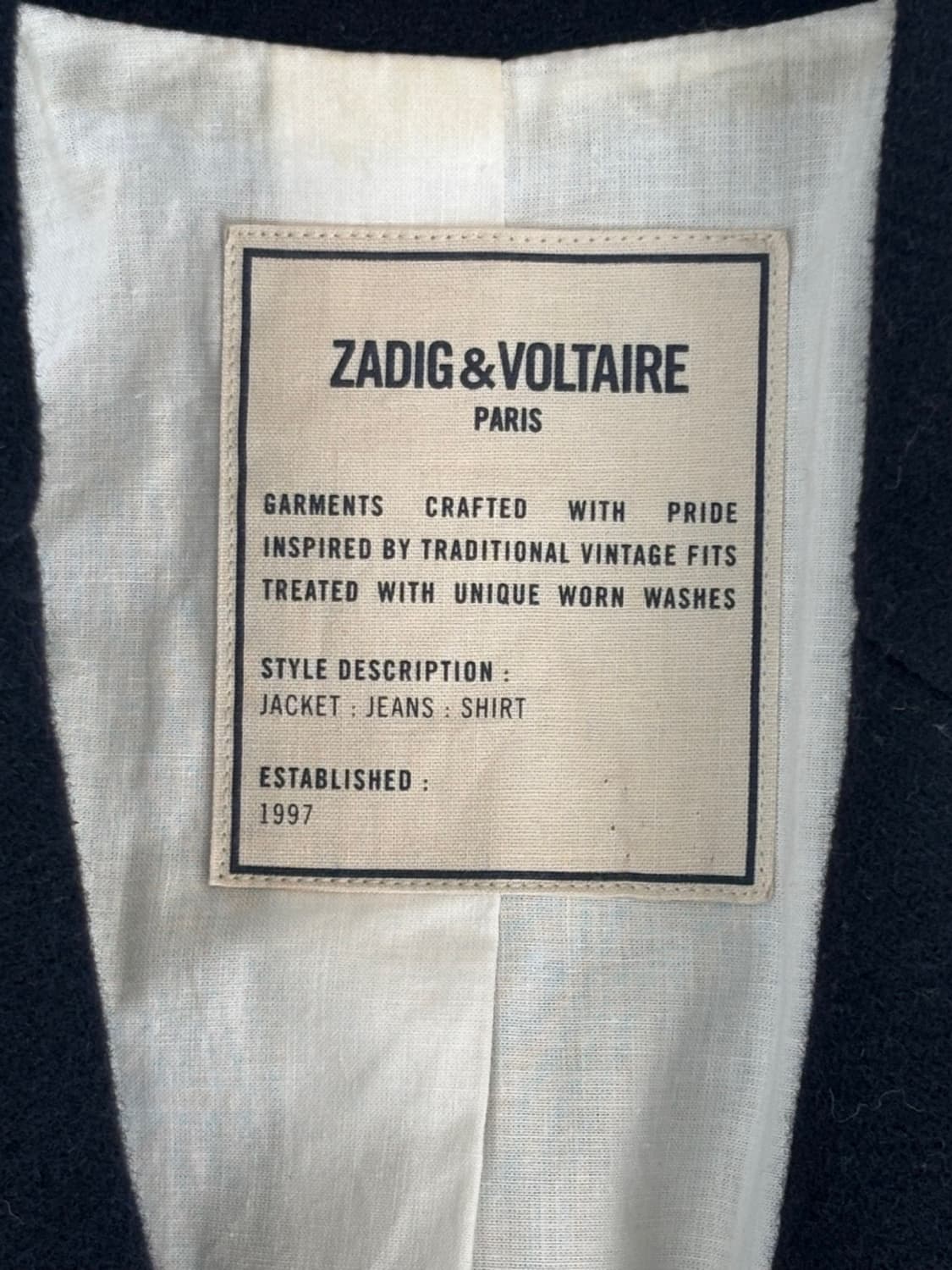 Vintage Zadig&Voltaire Wool Coat 상품이미지5