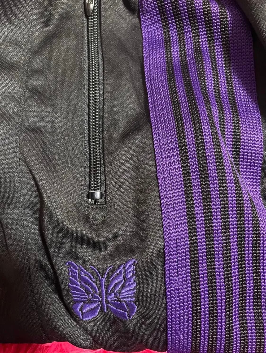 Needles 히자델 팬츠 블랙×퍼플 신품 상품이미지7