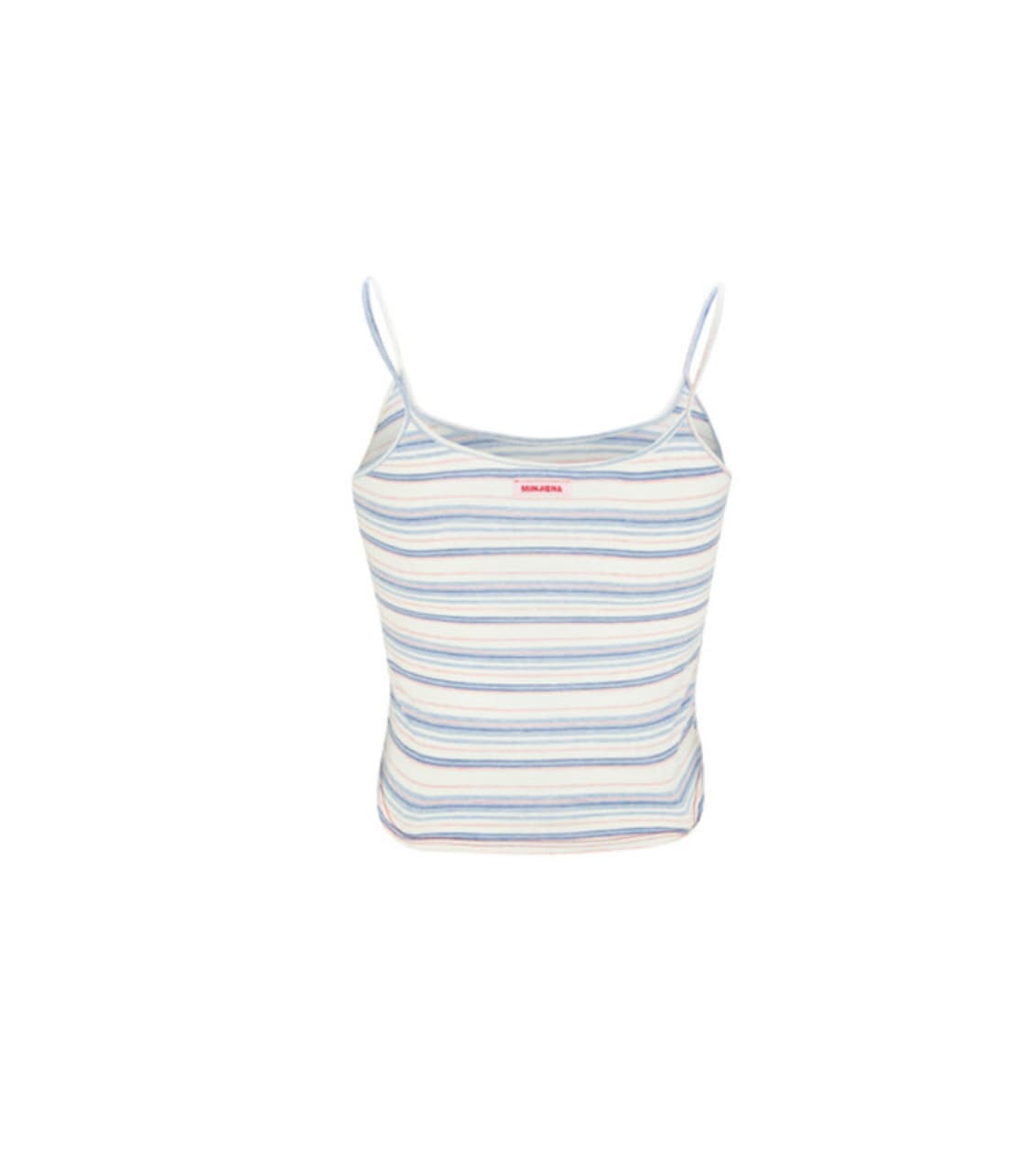 민지에나 히비스커스 스트라이프 티셔츠 슬리브리스 스크런치 세트 블루 상품이미지5