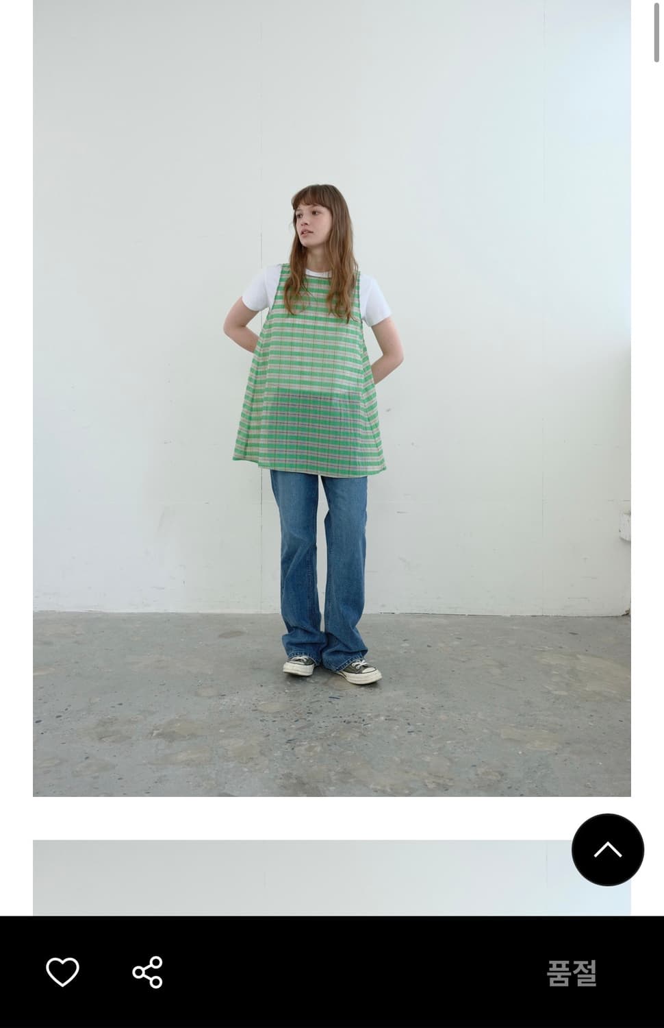 엔조블루스 시어 체크 슬리브리스탑 (정가:99,000) 상품이미지1