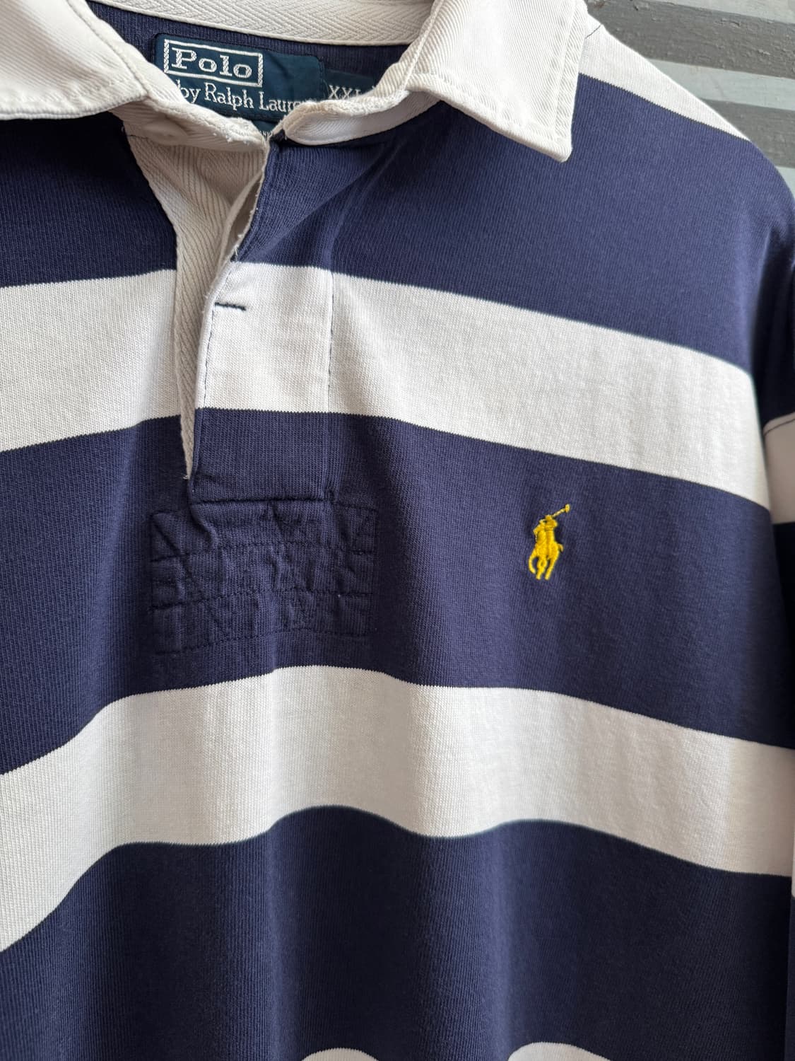 [2XL]폴로 랄프로렌 네이비 스트라이프 럭비 티셔츠 상품이미지3