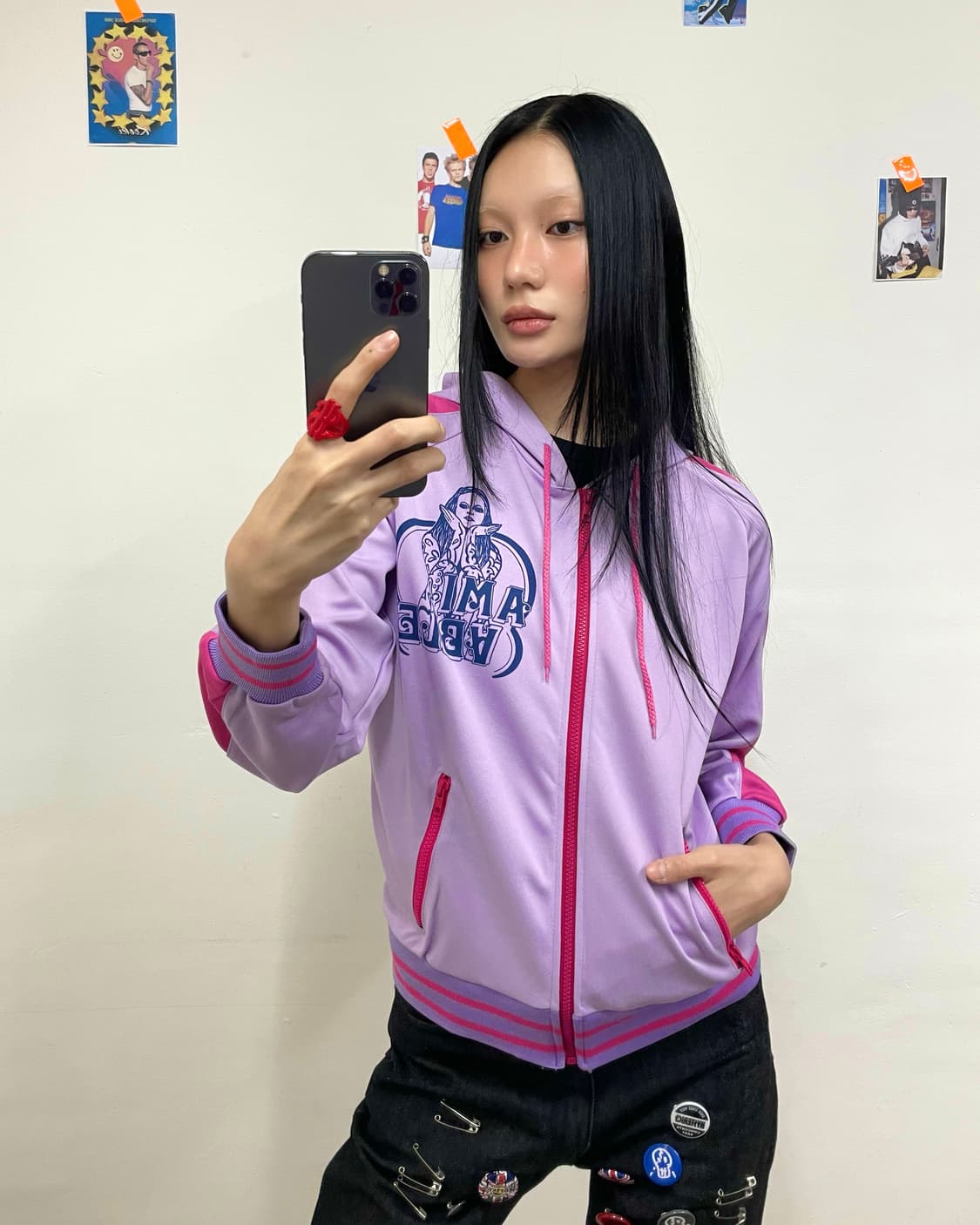 Devil Girl Purple Hoodie Zip-Up 상품이미지1
