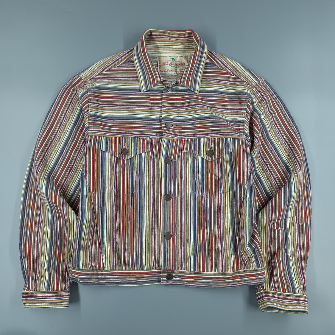 HRMARKEY 할리우드렌치마켓 멀티컬러 스트라이프 트러커자켓 캐주얼자켓 상품이미지3