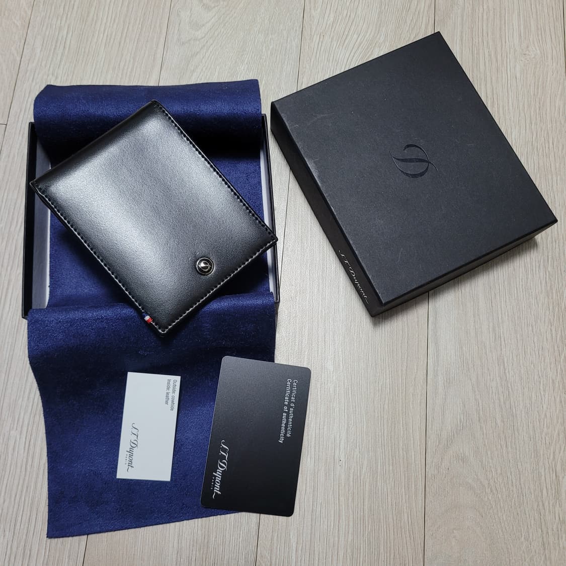 정품 듀퐁 블랙 반지갑 풀세트 상품이미지1