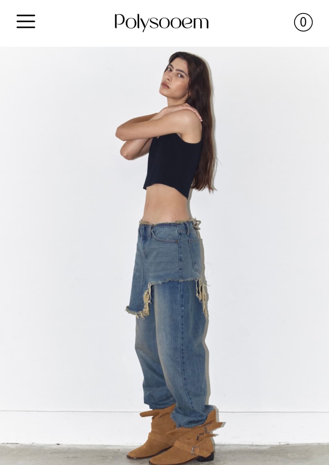 폴리수엠 레이어드팬츠 LAYERED SKIRT DENIM JEAN 상품이미지3