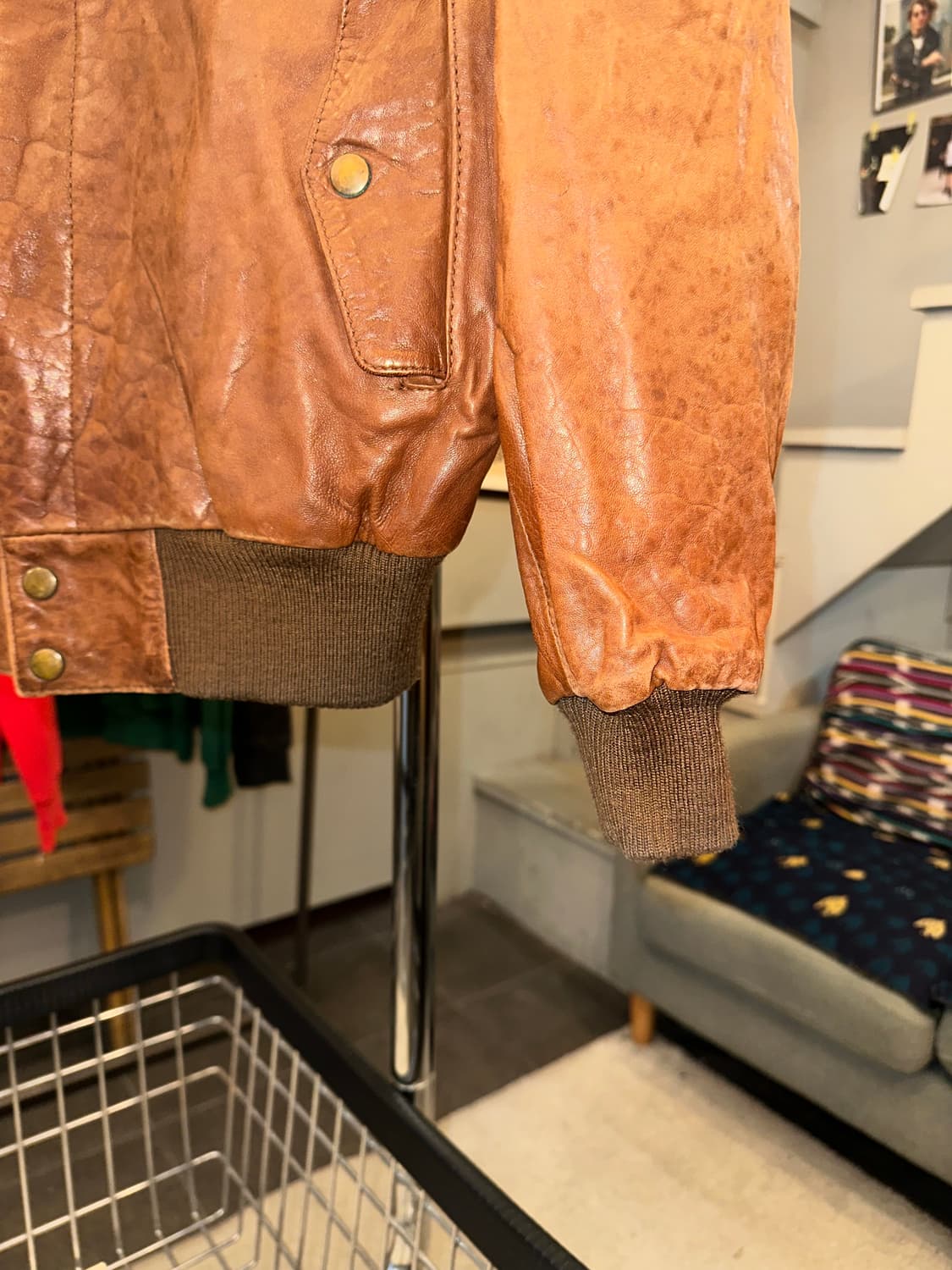 80-90’s London Fog real leather aged jac 상품이미지5