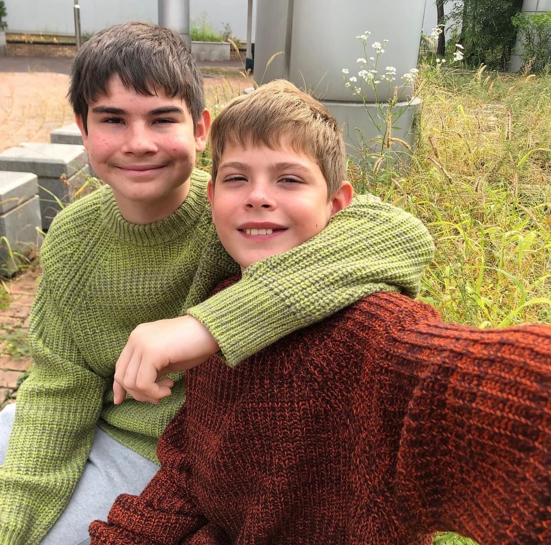 애프터프레이 인타르시아 니트 버건디 M 상품이미지1