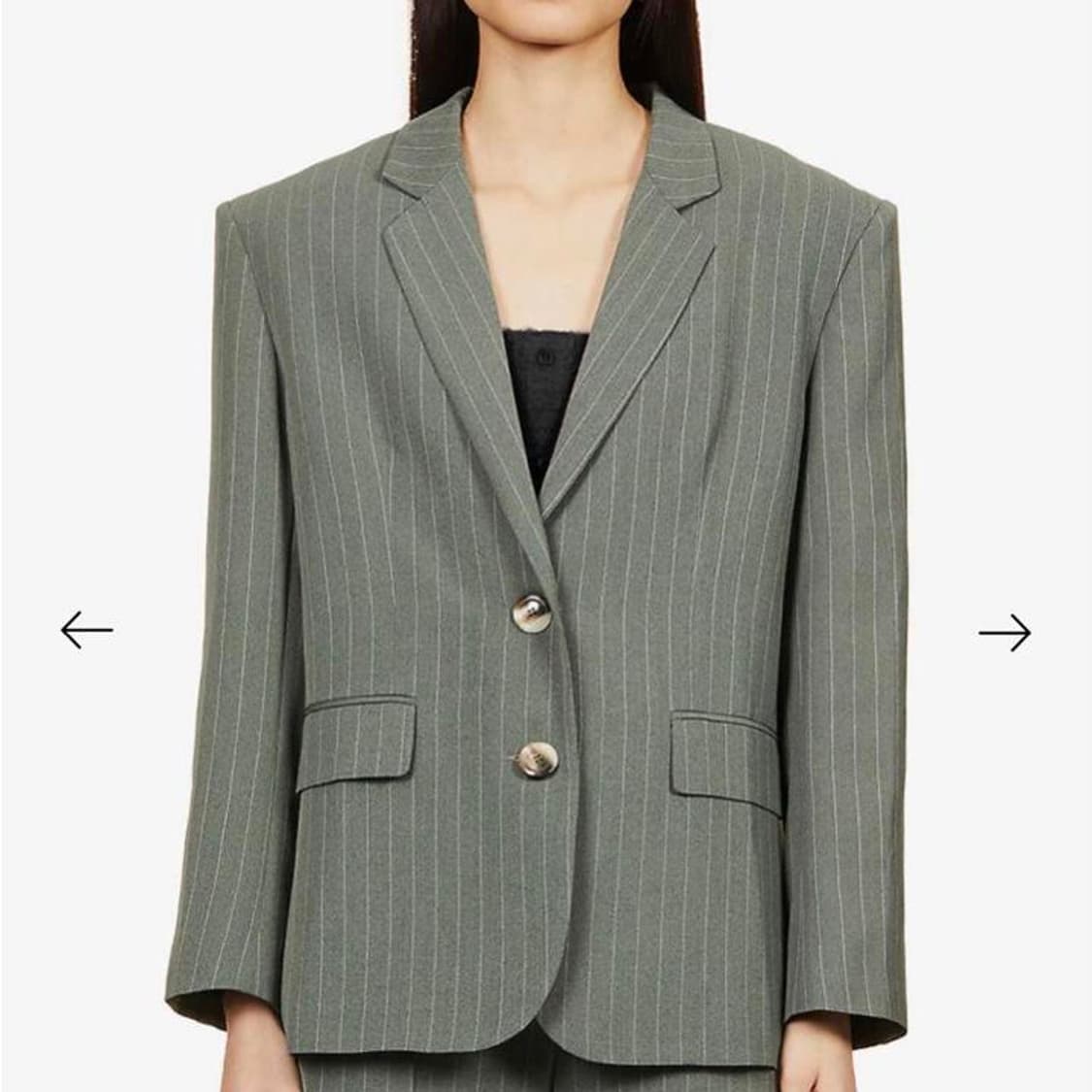 Musier Paris 빈티지 무드 오버핏 핀스트라이프 테일러드 자켓 상품이미지2