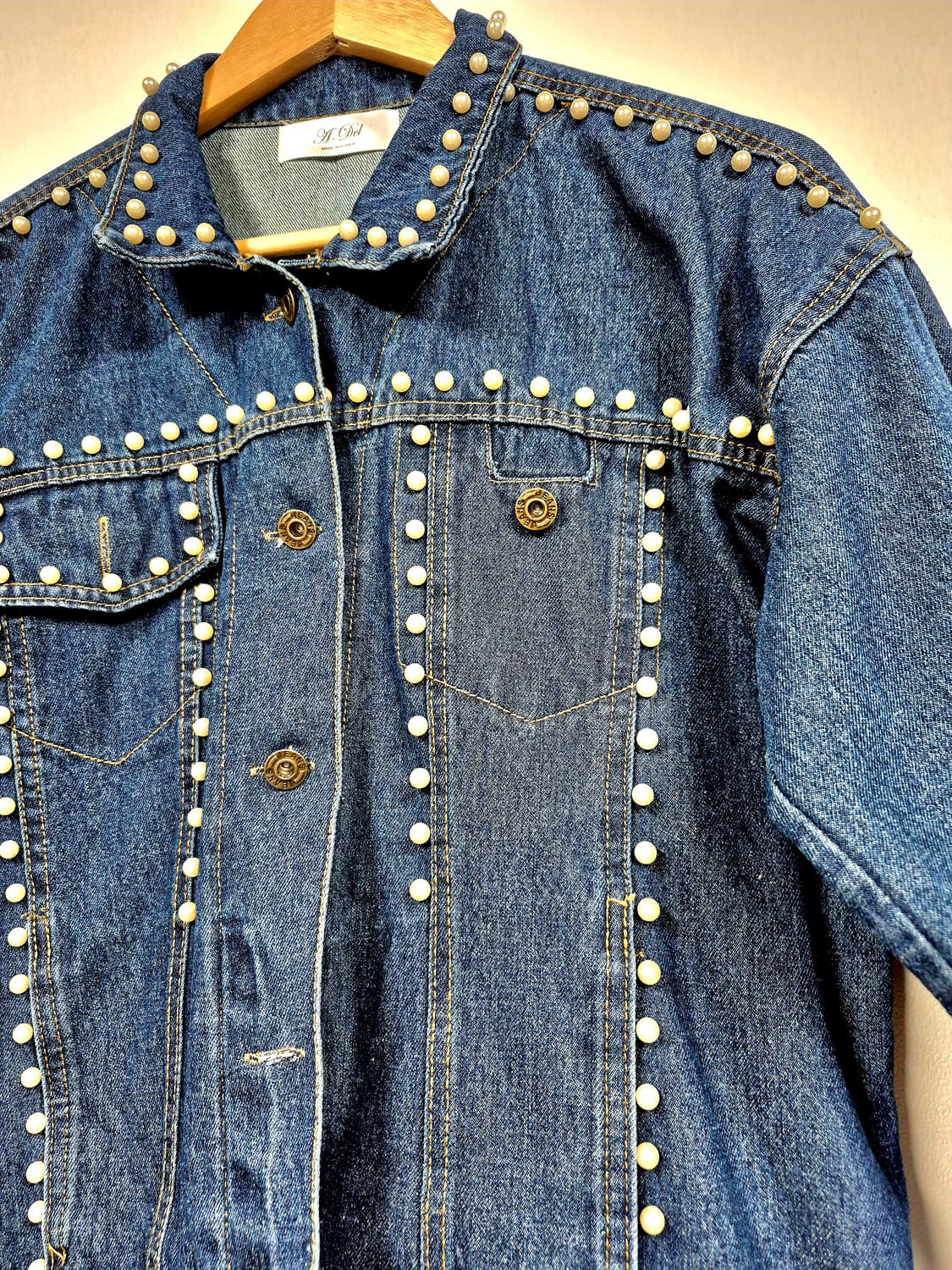 진주 포인트 진청 자켓 상품이미지4