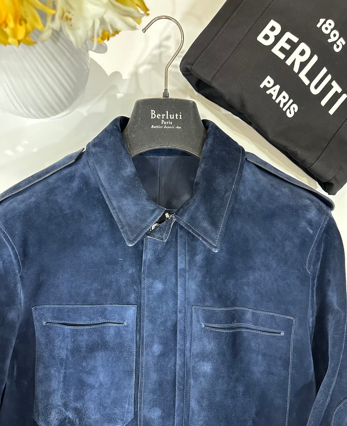 벨루티 스웨이드 내피 송아지 가죽 필드 자켓 상품이미지1