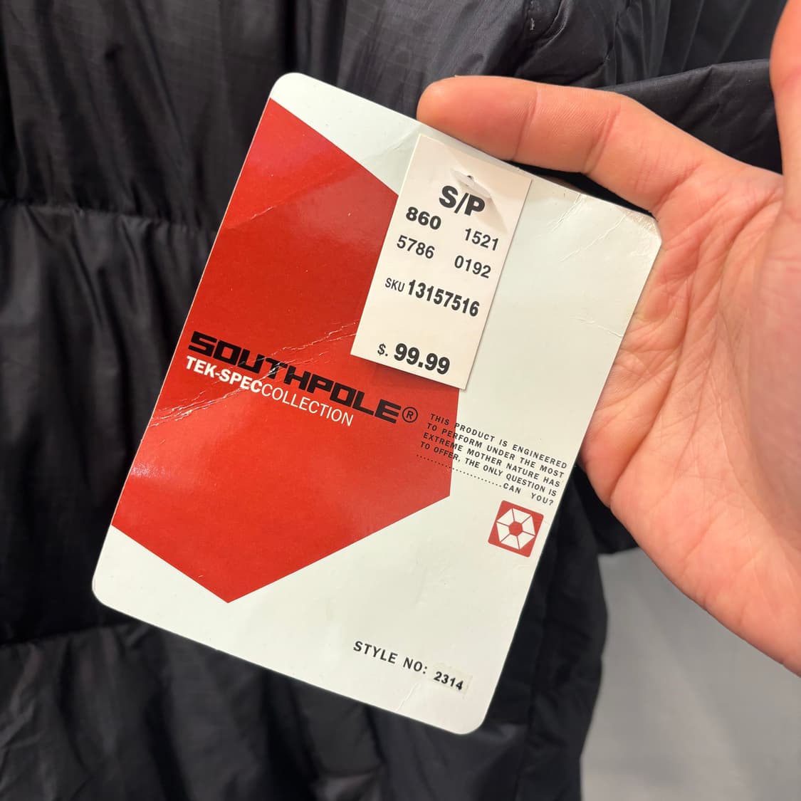 90s 사우스폴 올드스쿨 블랙 패딩 XL 상품이미지9