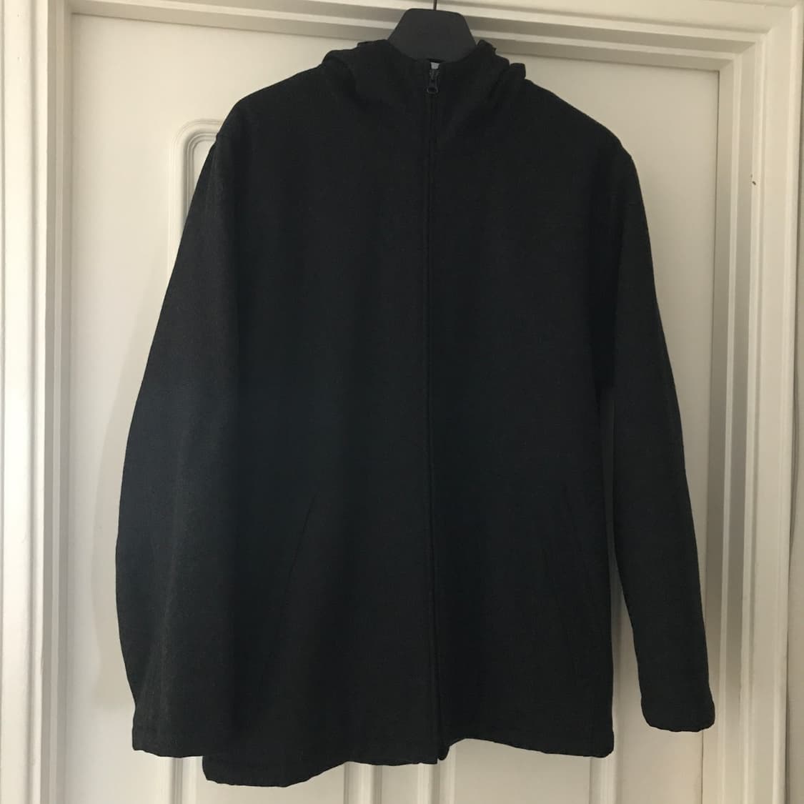 유니클로 모직 후드 코트 XL사이즈 차콜 상품이미지2