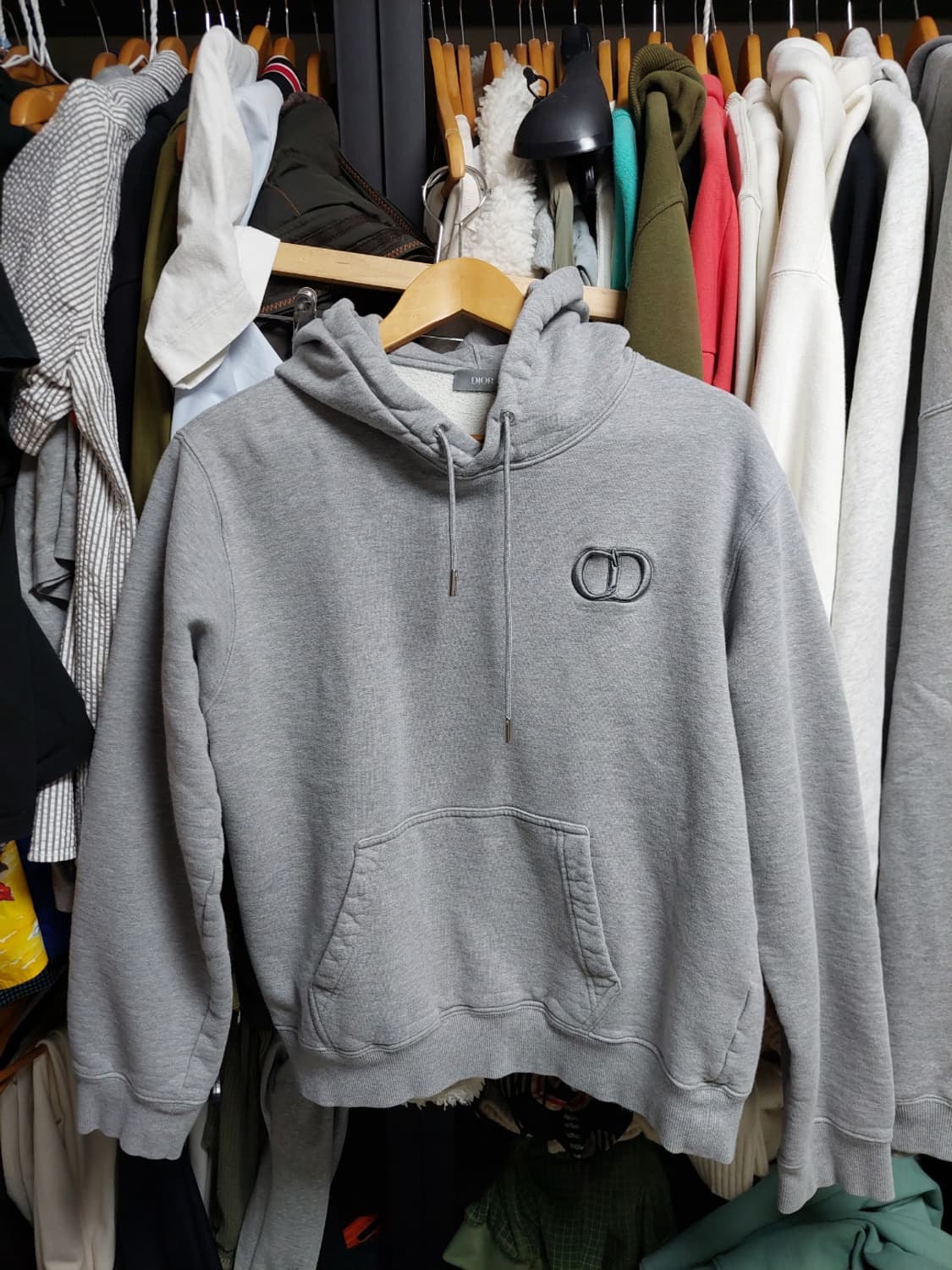 디올 CD로고 아이콘  후드티 그레이 xl 정품검수완료 상품이미지1
