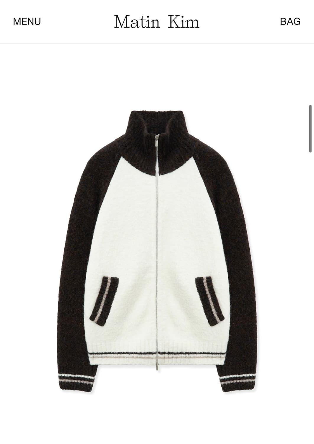 HIGH NECK RAGLAN KNIT ZIP UP FOR WOMEN I 상품이미지2