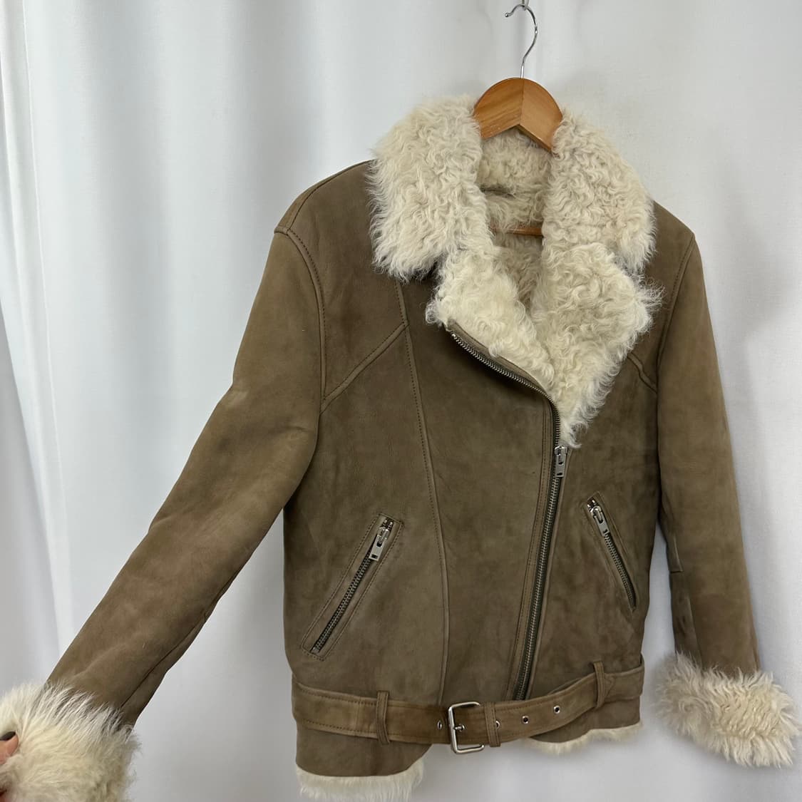   IRO 이로 여자 양털100% 무스탕 자켓 브라운 34  상품이미지2