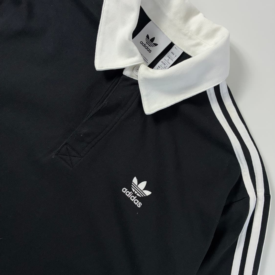 Adidas  아디다스 코튼 파이어버드 블랙 럭비 폴로셔츠  상품이미지3