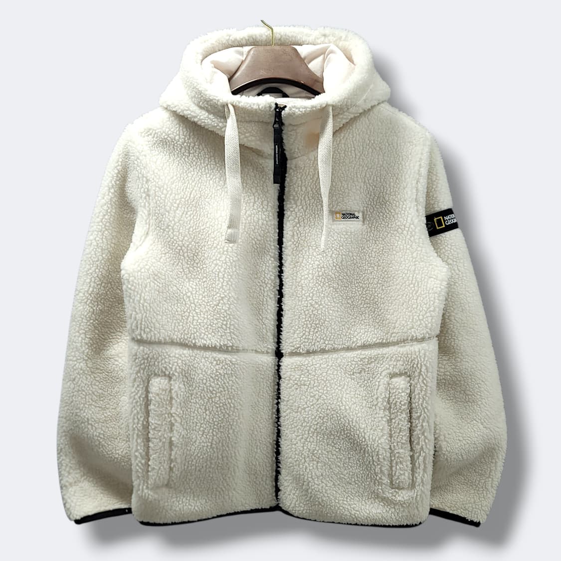 [S] 내셔널지오그래픽 아이보리 코스토니 후드 플리스 집업 상품이미지1