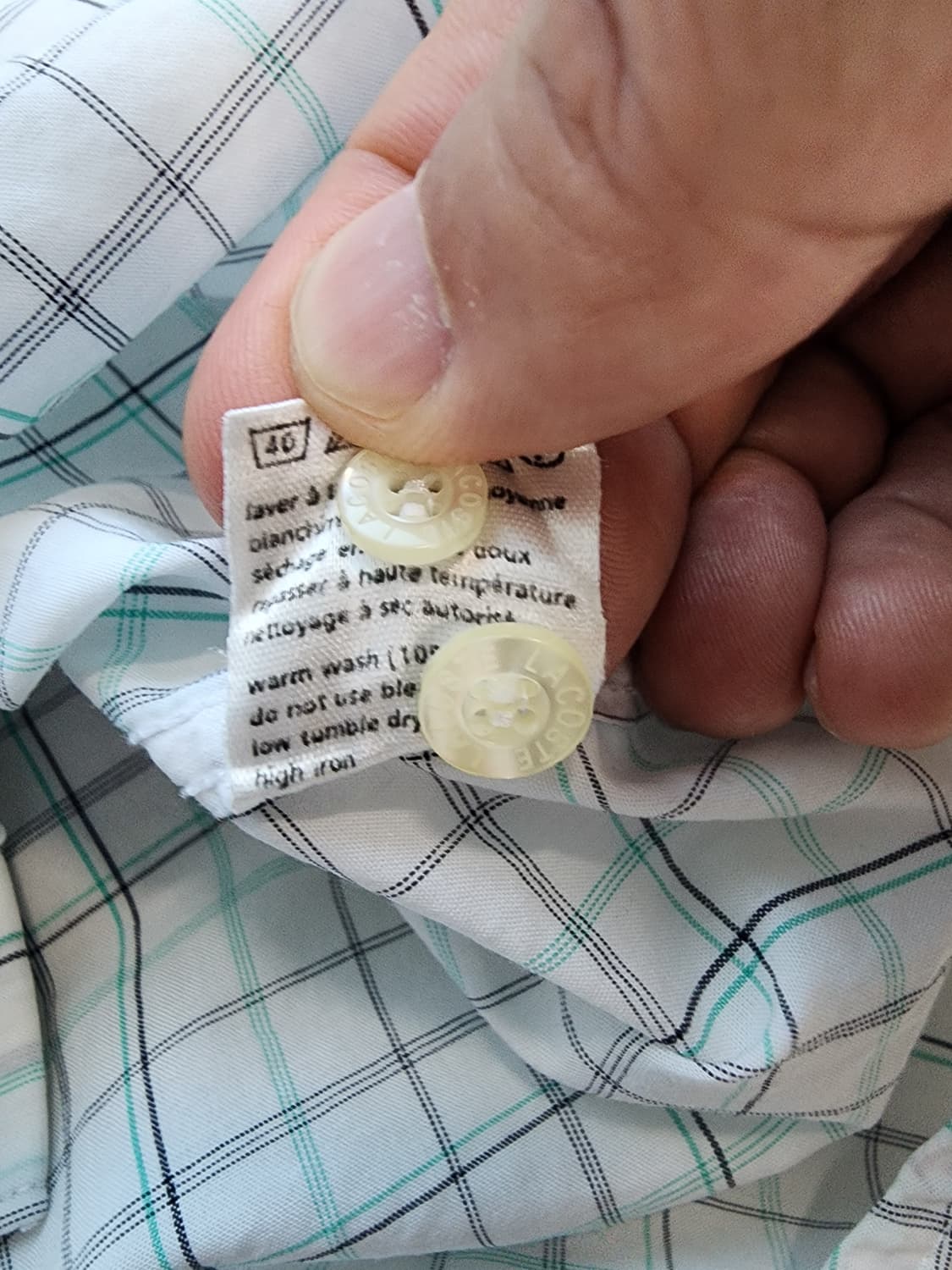 LACOSTE 라코스테 반팔 버튼다운 셔츠 팜 42(100~105)사이즈 상품이미지6