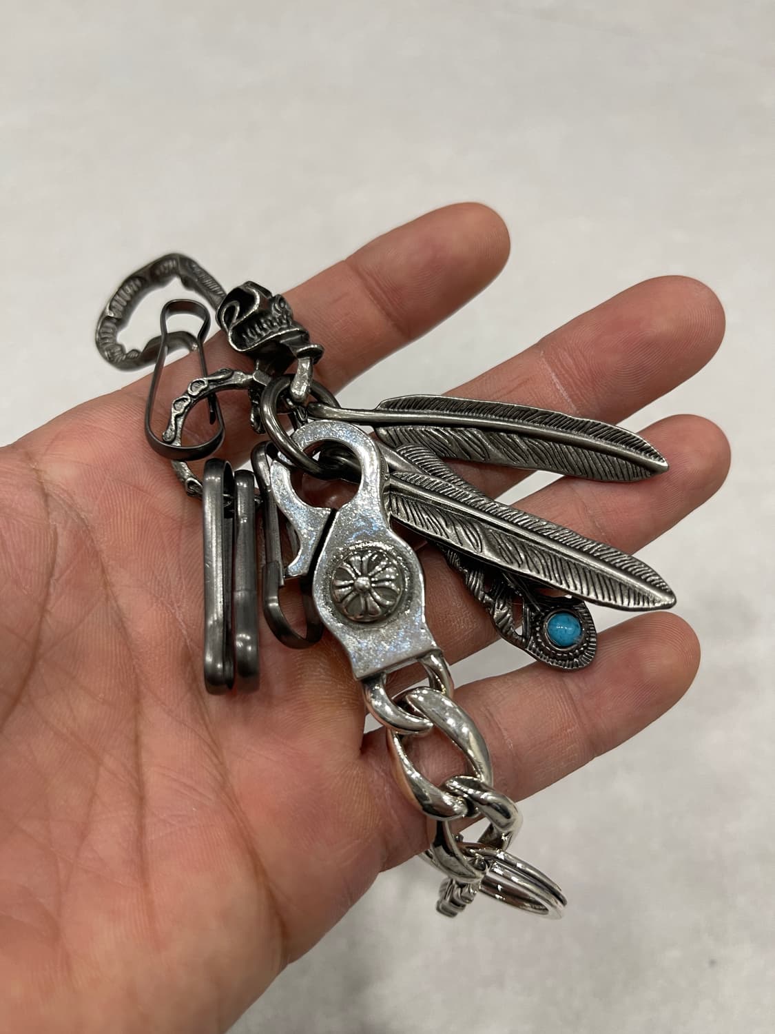 빈티지 스컬 페더 키링세트 상품이미지2