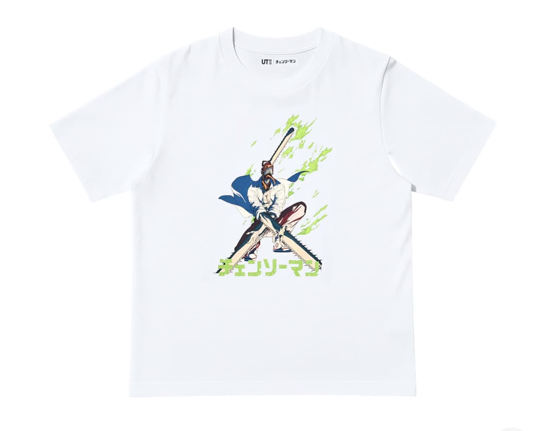 유니클로 UT x 애니메 체인소 맨 그래픽 티셔츠 화이트  상품이미지1