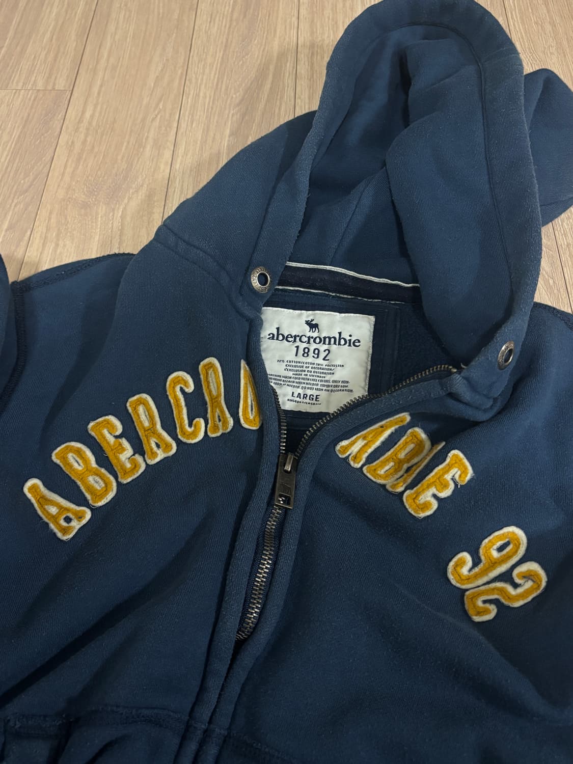 아베크롬비 네이비 후드집업 L 상품이미지3
