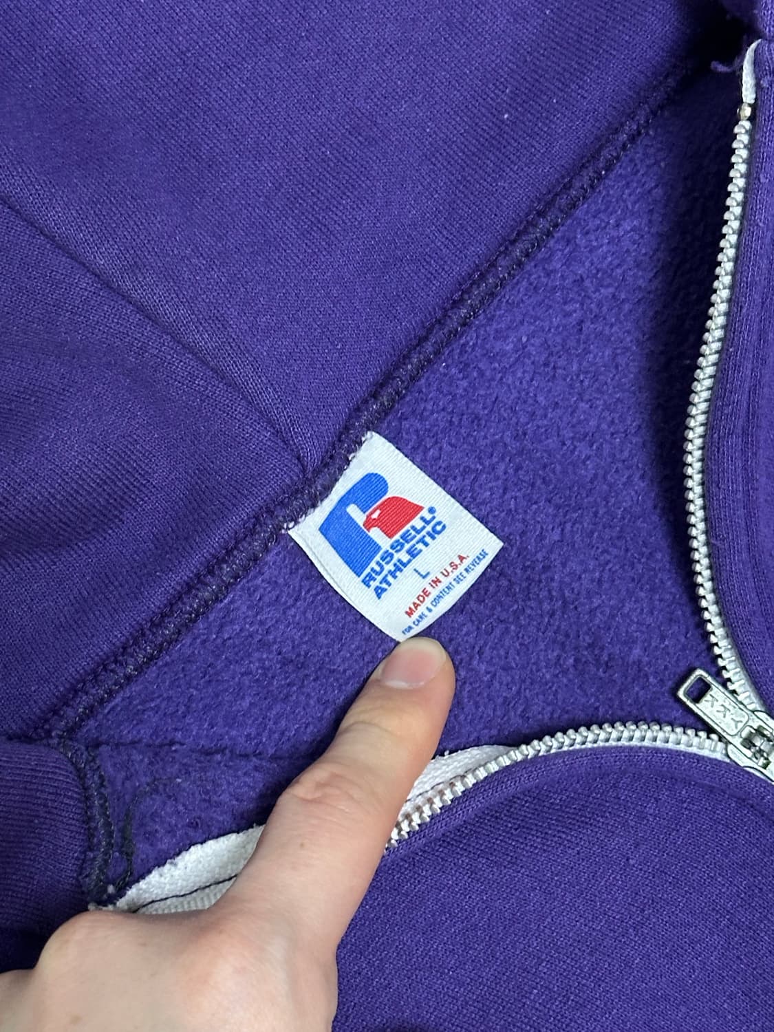 80년대 라지 미제 러셀 후드집업 퍼플 상품이미지2
