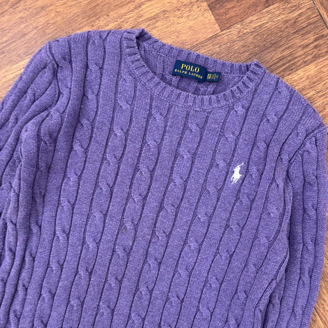 여성용 XS 폴로 랄프로렌 연보라 케이블 라운드 니트  상품이미지2