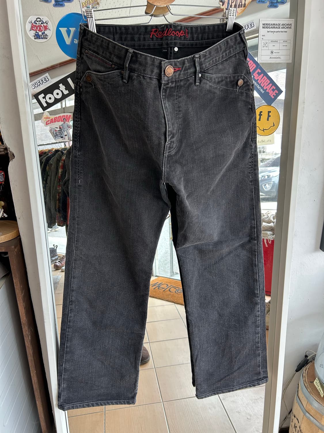 00‘s 리바이스 레드룹 와이드레그 블랙진 34in 상품이미지1