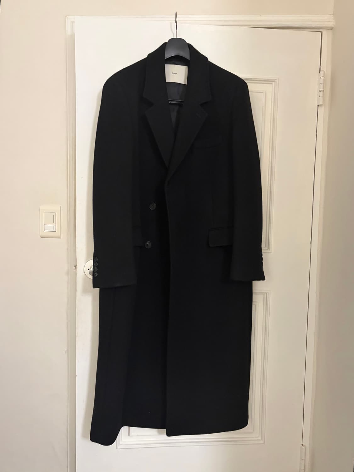 던스트 히든 투버튼 울코트 블랙 상품이미지3