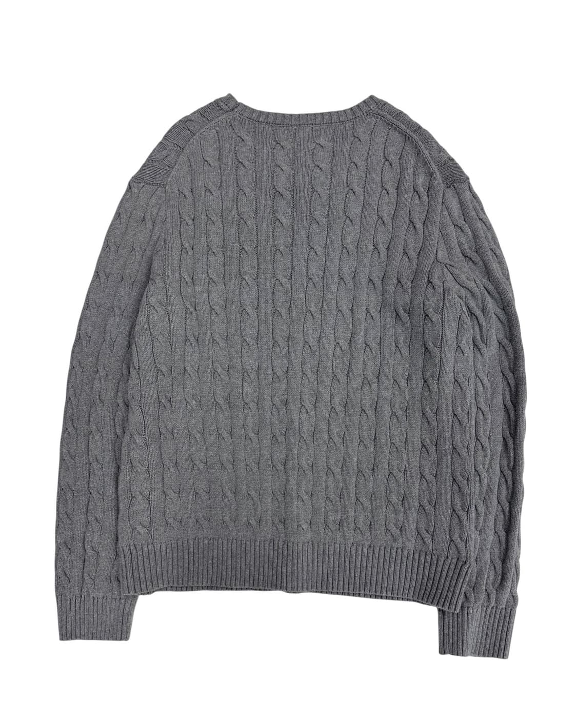 폴로 케이블 꽈배기 니트 그레이 (XL)  상품이미지7