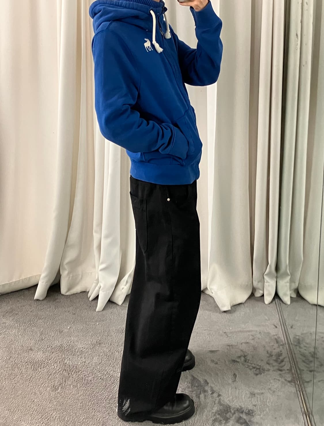 아베크롬비 블루 하이넥 후드집업 XXL 상품이미지8