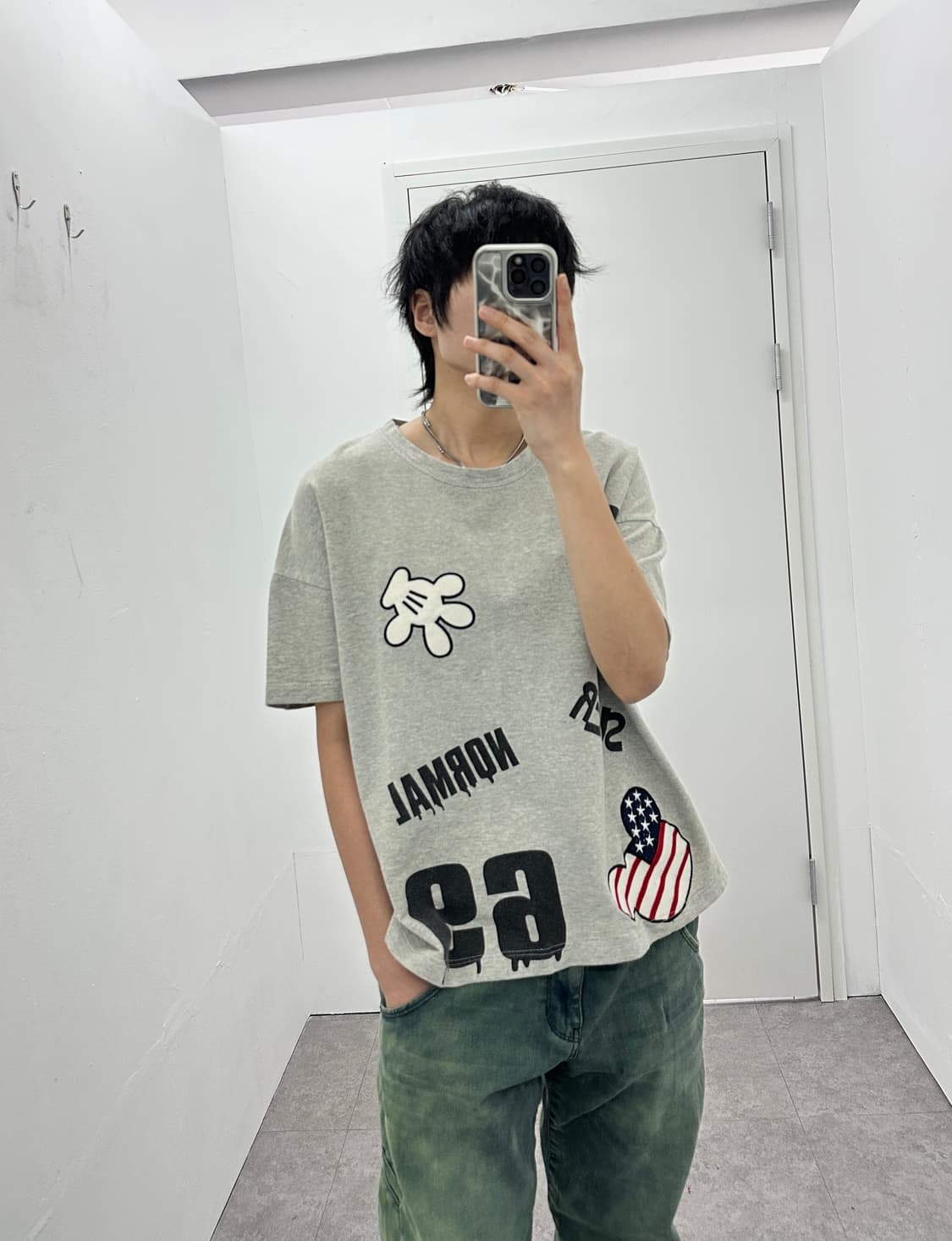 NONE vintage Mickey Mouse gray tee  상품이미지2