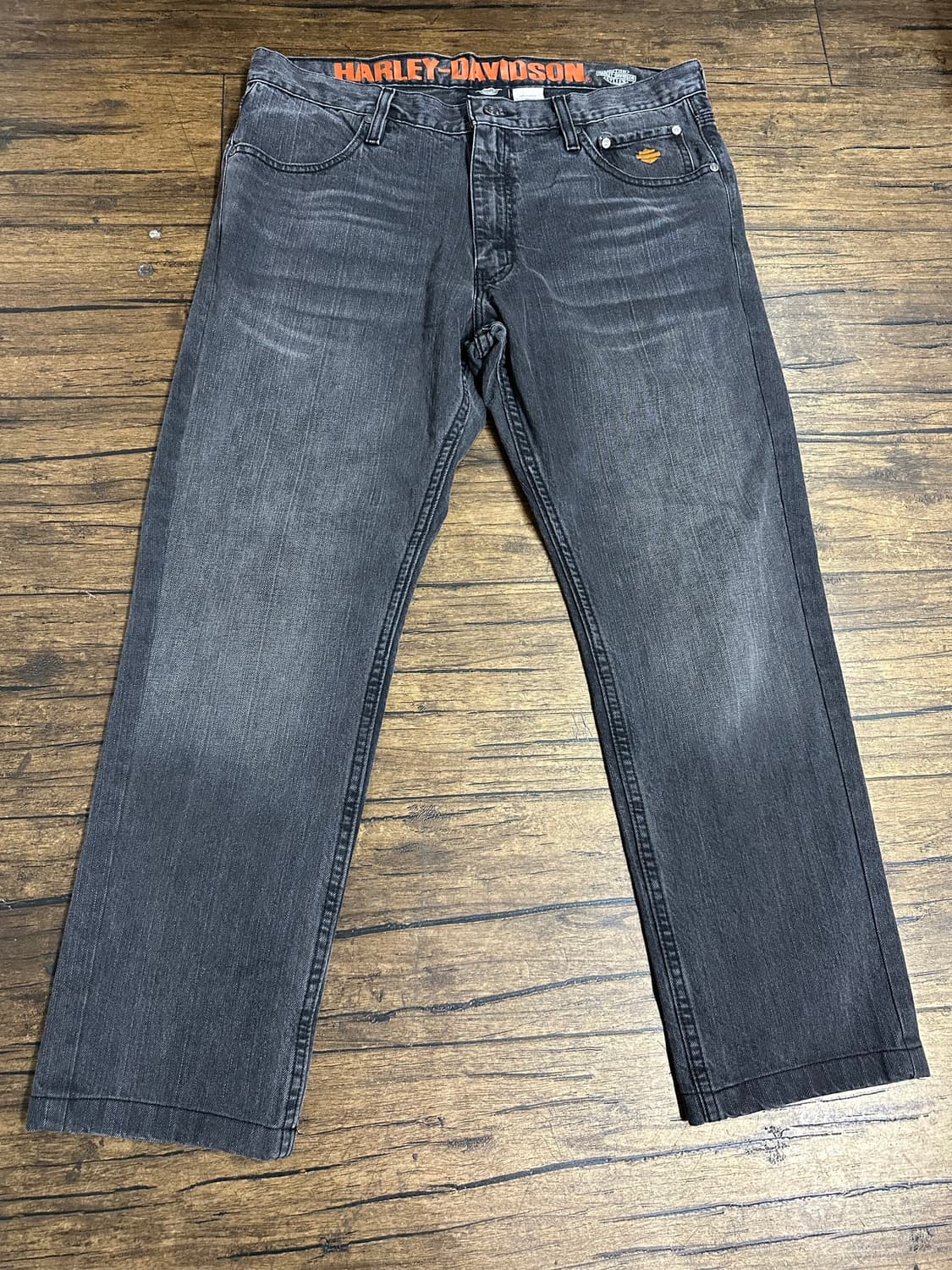 할리데이비슨(HARLEY-DAVIDSON) 빅로고 블랙 워시드 데님 팬츠 상품이미지2