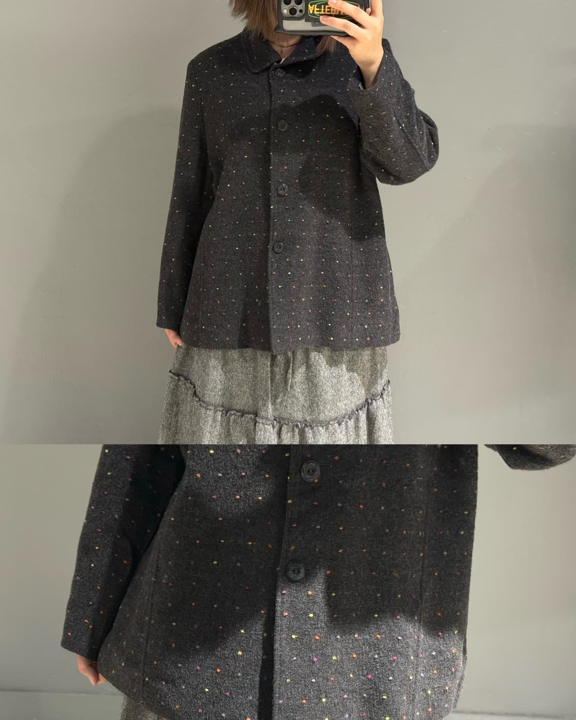 color dot pattern short coat  상품이미지1
