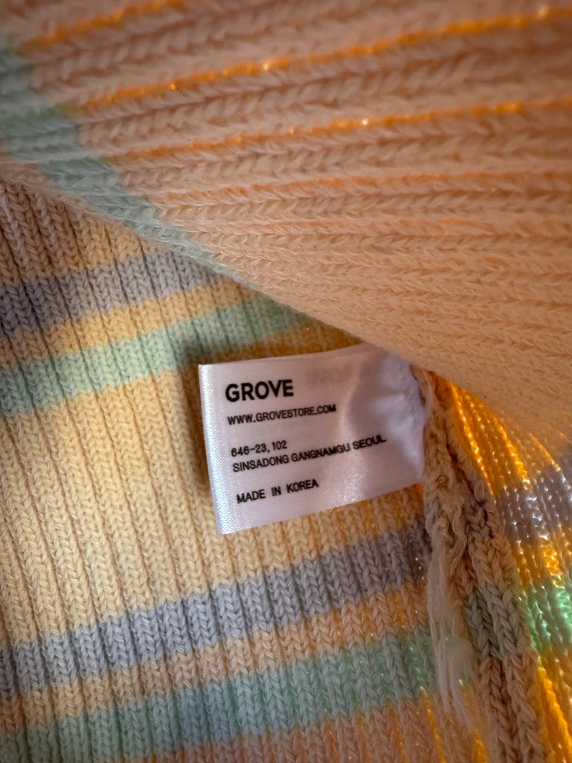 그로브스토어 배색 골지 니트 베스트 조끼 F 상품이미지5