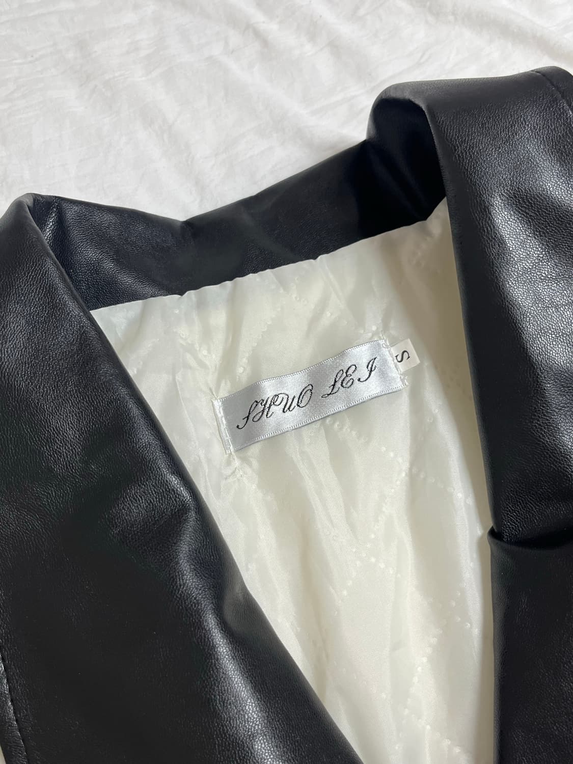 빈티지 아이보리 리본 퍼 자켓 상품이미지3