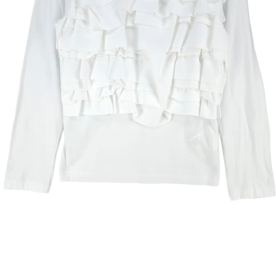 [여XS]꼼데가르송 프릴 배색 라운드 티셔츠[Y61-187] 상품이미지3