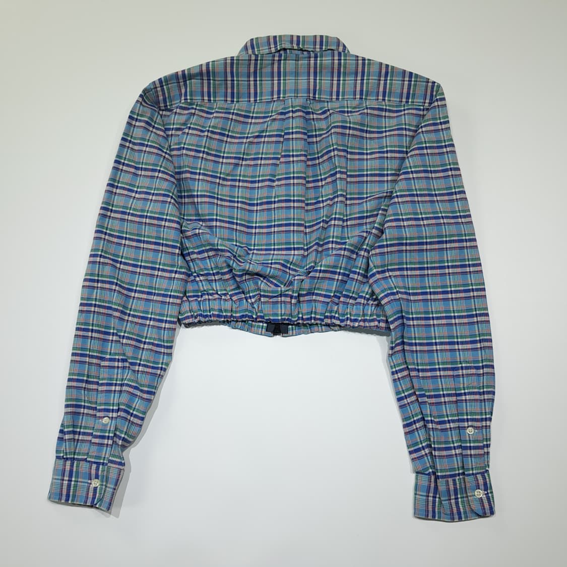CL991 폴로 90s 블루 매드라스체크 크롭 셔츠 상품이미지5